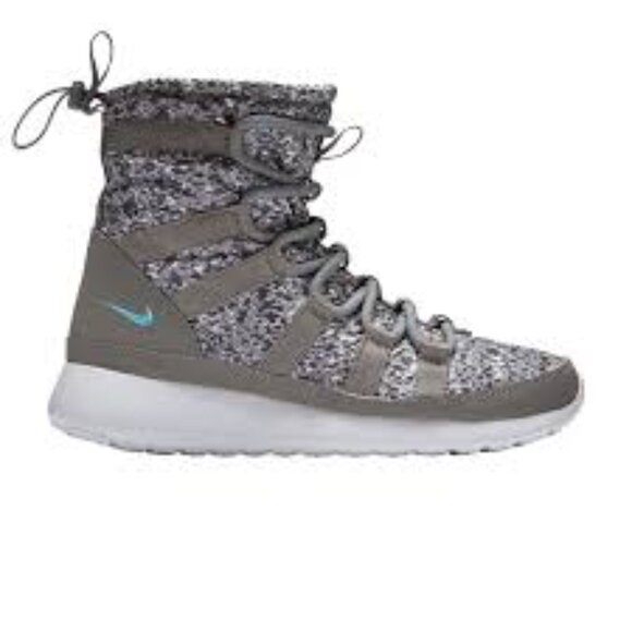 Nike Women's Gray Roshe Run 616724-201 Lace Up Mid-Top Sneaker Boot Size 8 - Picture 1 of 7